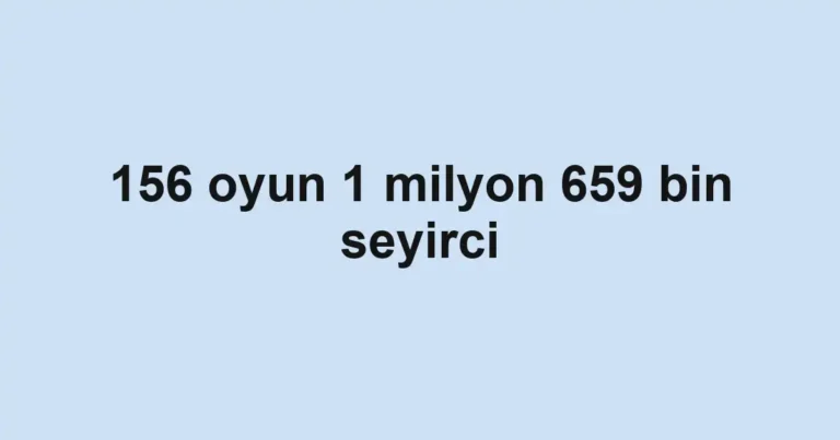 156 oyun 1 milyon 659 bin seyirci