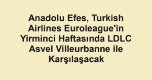 Anadolu Efes, Turkish Airlines Euroleague'in Yirminci Haftasında LDLC Asvel Villeurbanne ile Karşılaşacak