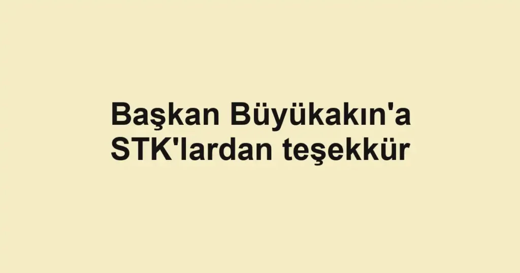 Başkan Büyükakın'a STK'lardan teşekkür