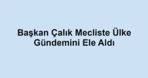 Başkan Çalık Mecliste Ülke Gündemini Ele Aldı