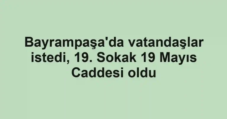 Bayrampaşa'da vatandaşlar istedi, 19. Sokak 19 Mayıs Caddesi oldu