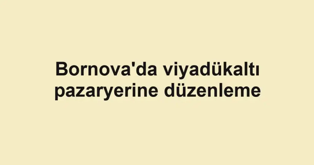 Bornova'da viyadükaltı pazaryerine düzenleme