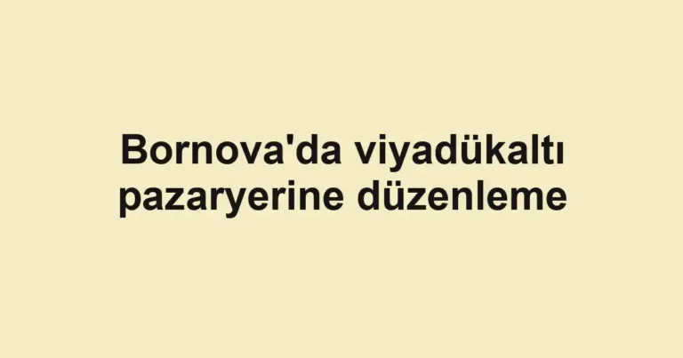 Bornova'da viyadükaltı pazaryerine düzenleme