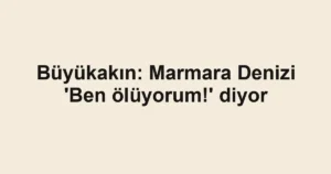 Büyükakın: Marmara Denizi 'Ben ölüyorum!' diyor