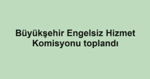 Büyükşehir Engelsiz Hizmet Komisyonu toplandı