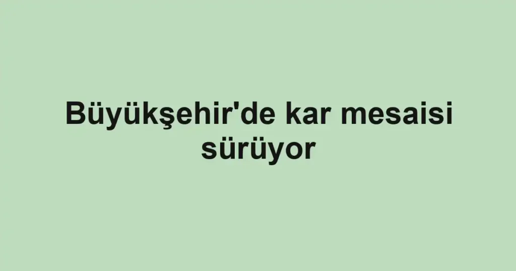 Büyükşehir'de kar mesaisi sürüyor