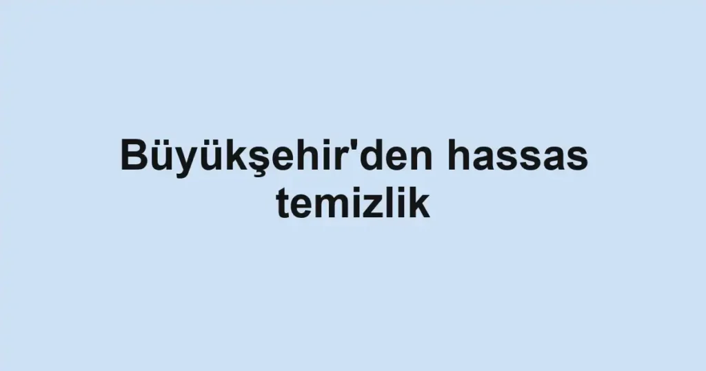 Büyükşehir'den hassas temizlik