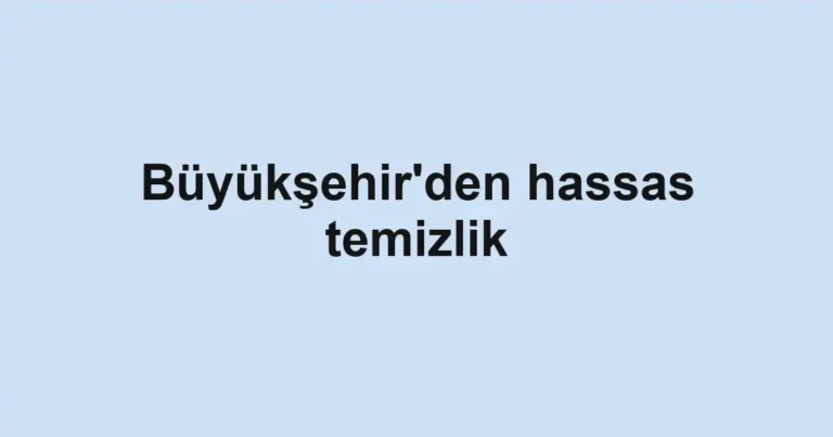 Büyükşehir'den hassas temizlik