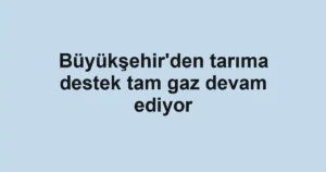 Büyükşehir'den tarıma destek tam gaz devam ediyor