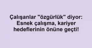 Çalışanlar "özgürlük" diyor: Esnek çalışma, kariyer hedeflerinin önüne geçti!