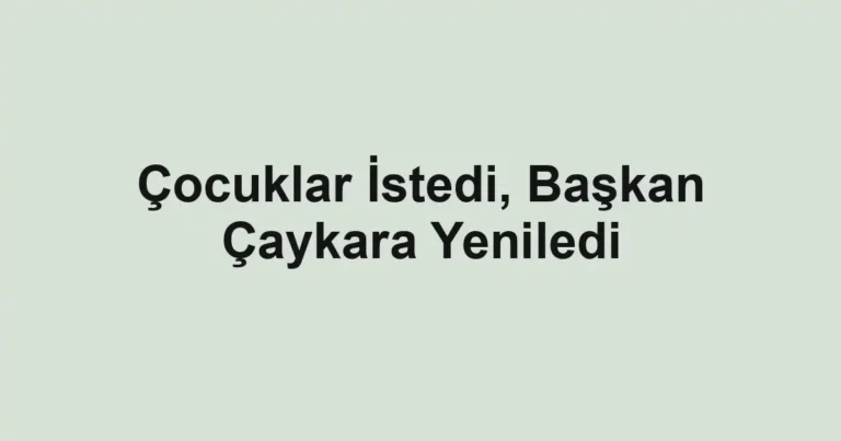 Çocuklar İstedi, Başkan Çaykara Yeniledi