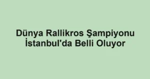 Dünya Rallikros Şampiyonu İstanbul'da Belli Oluyor