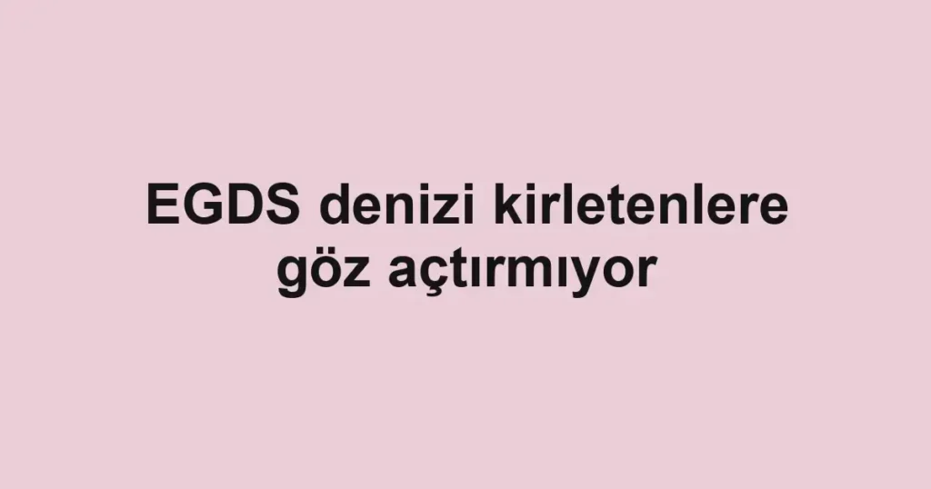 EGDS denizi kirletenlere göz açtırmıyor