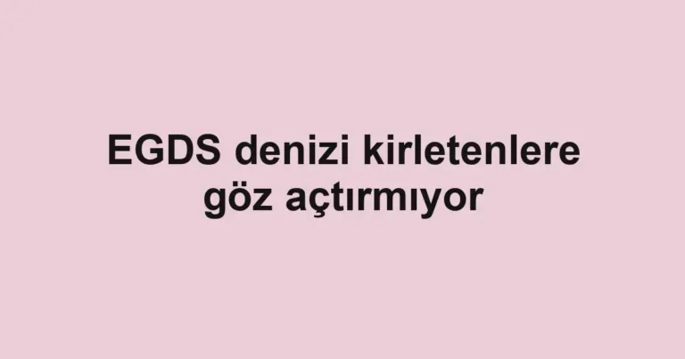 EGDS denizi kirletenlere göz açtırmıyor