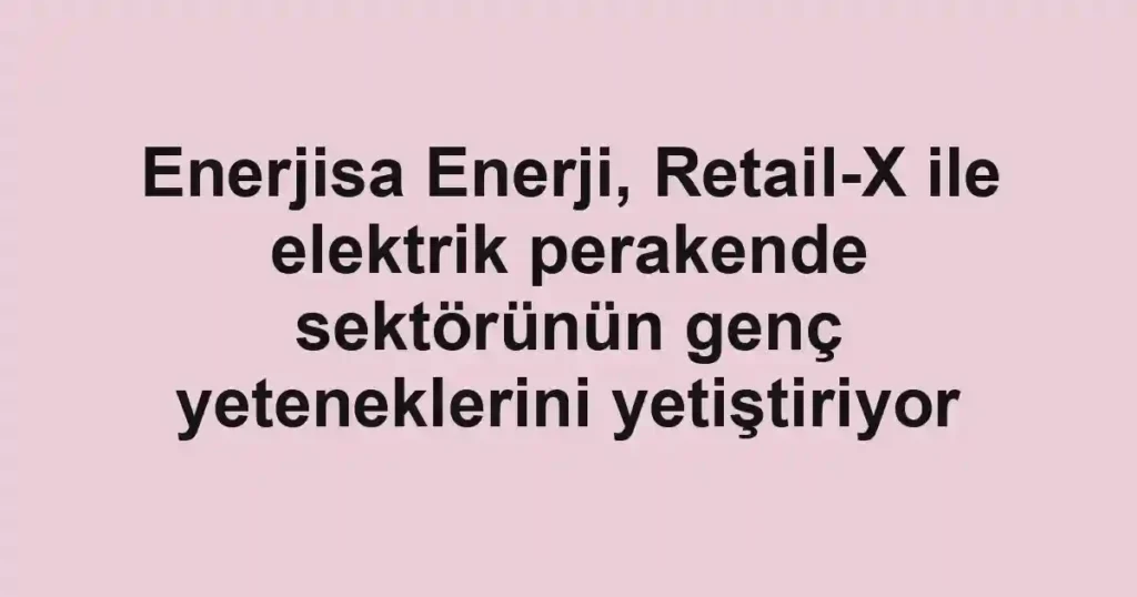 Enerjisa Enerji, Retail-X ile elektrik perakende sektörünün genç yeteneklerini yetiştiriyor