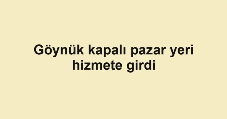 Göynük kapalı pazar yeri hizmete girdi