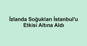 İzlanda Soğukları İstanbul'u Etkisi Altına Aldı