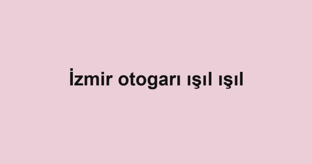 İzmir otogarı ışıl ışıl
