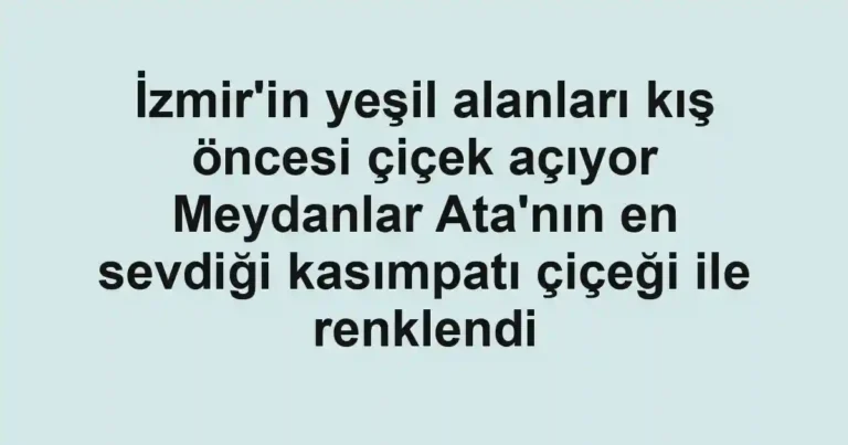 İzmir'in yeşil alanları kış öncesi çiçek açıyor Meydanlar Ata'nın en sevdiği kasımpatı çiçeği ile renklendi