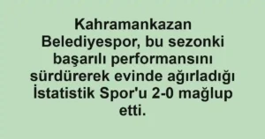 Kahramankazan Belediyespor, bu sezonki başarılı performansını sürdürerek evinde ağırladığı İstatistik Spor'u 2-0 mağlup etti.