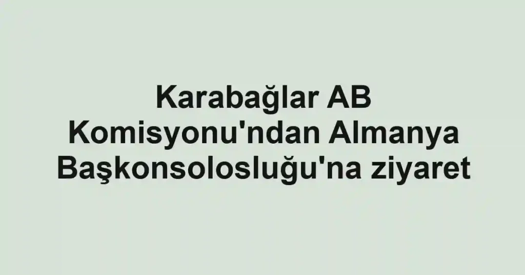 Karabağlar AB Komisyonu'ndan Almanya Başkonsolosluğu'na ziyaret
