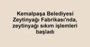Kemalpaşa Belediyesi Zeytinyağı Fabrikası'nda, zeytinyağı sıkım işlemleri başladı