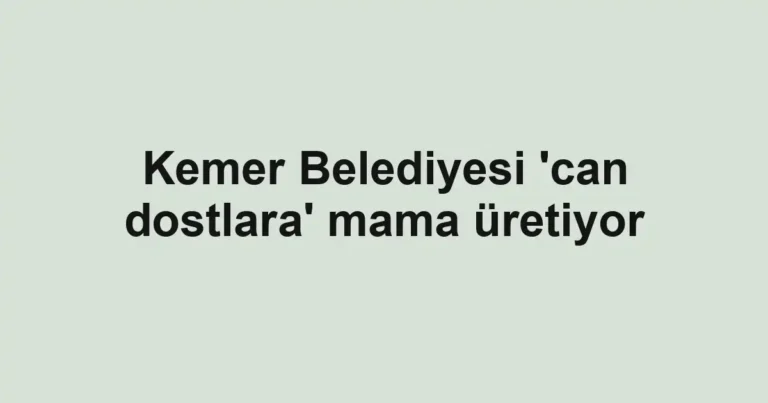 Kemer Belediyesi 'can dostlara' mama üretiyor