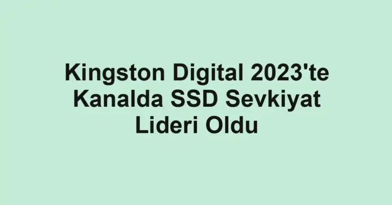 Kingston Digital 2023'te Kanalda SSD Sevkiyat Lideri Oldu