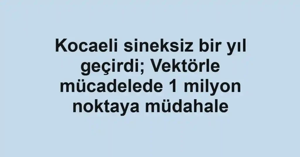 Kocaeli sineksiz bir yıl geçirdi; Vektörle mücadelede 1 milyon noktaya müdahale