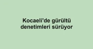 Kocaeli'de gürültü denetimleri sürüyor