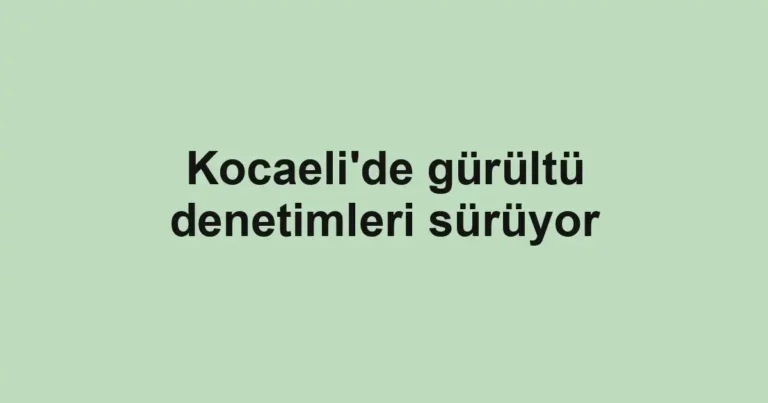 Kocaeli'de gürültü denetimleri sürüyor