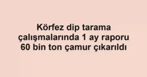 Körfez dip tarama çalışmalarında 1 ay raporu 60 bin ton çamur çıkarıldı