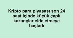 Kripto para piyasası son 24 saat içinde küçük çaplı kazançlar elde etmeye başladı