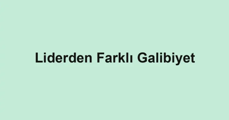 Liderden Farklı Galibiyet
