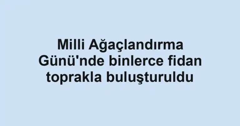 Milli Ağaçlandırma Günü'nde binlerce fidan toprakla buluşturuldu