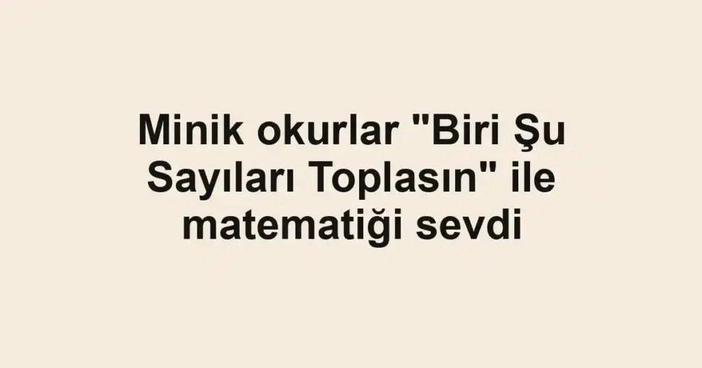 Minik okurlar "Biri Şu Sayıları Toplasın" ile matematiği sevdi