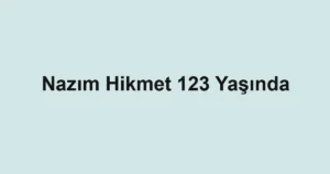Nazım Hikmet 123 Yaşında