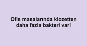 Ofis masalarında klozetten daha fazla bakteri var!