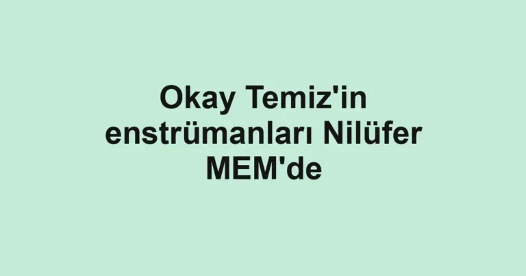 Okay Temiz'in enstrümanları Nilüfer MEM'de