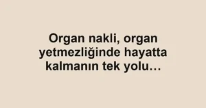 Organ nakli, organ yetmezliğinde hayatta kalmanın tek yolu…