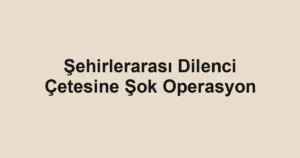 Şehirlerarası Dilenci Çetesine Şok Operasyon