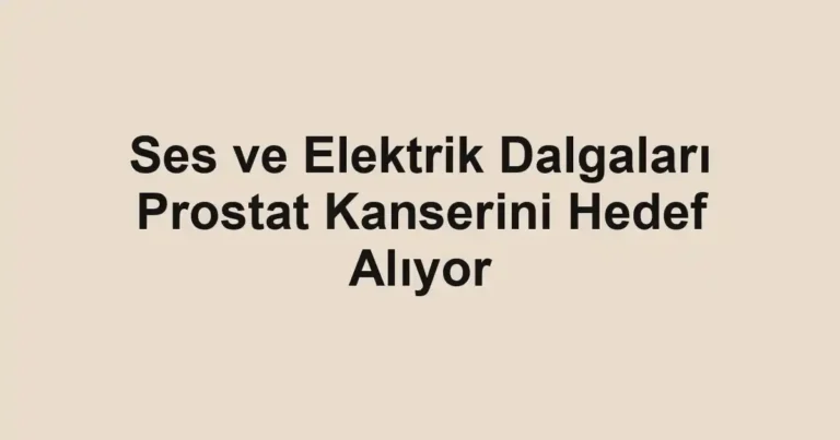 Ses ve Elektrik Dalgaları Prostat Kanserini Hedef Alıyor