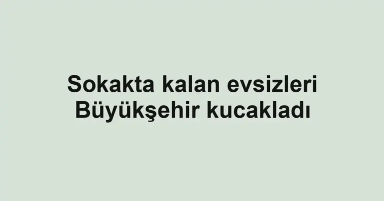 Sokakta kalan evsizleri Büyükşehir kucakladı