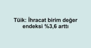 Tüik: İhracat birim değer endeksi %3,6 arttı
