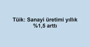 Tüik: Sanayi üretimi yıllık %1,5 arttı