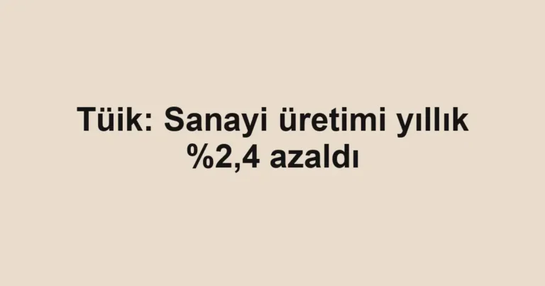Tüik: Sanayi üretimi yıllık %2,4 azaldı