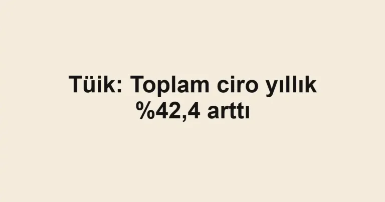 Tüik: Toplam ciro yıllık ,4 arttı