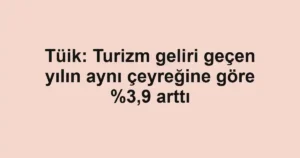 Tüik: Turizm geliri geçen yılın aynı çeyreğine göre %3,9 arttı
