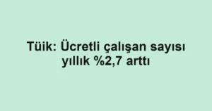 Tüik: Ücretli çalışan sayısı yıllık %2,7 arttı