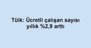 Tüik: Ücretli çalışan sayısı yıllık %2,9 arttı